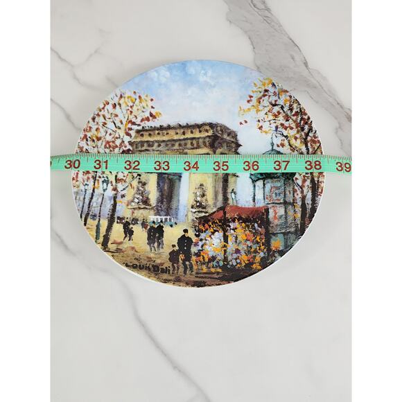 Plate Wall Decor Limoges Arc De Triomphe Paris Porcelain France 8 1/2" Vintage - Picture 13 of 13